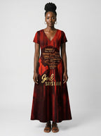 "Asante" Short Sleeve Maxi Dress