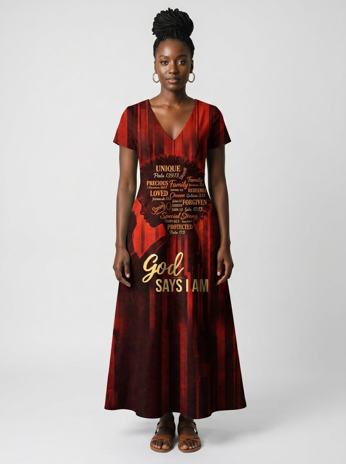 "Asante" Short Sleeve Maxi Dress