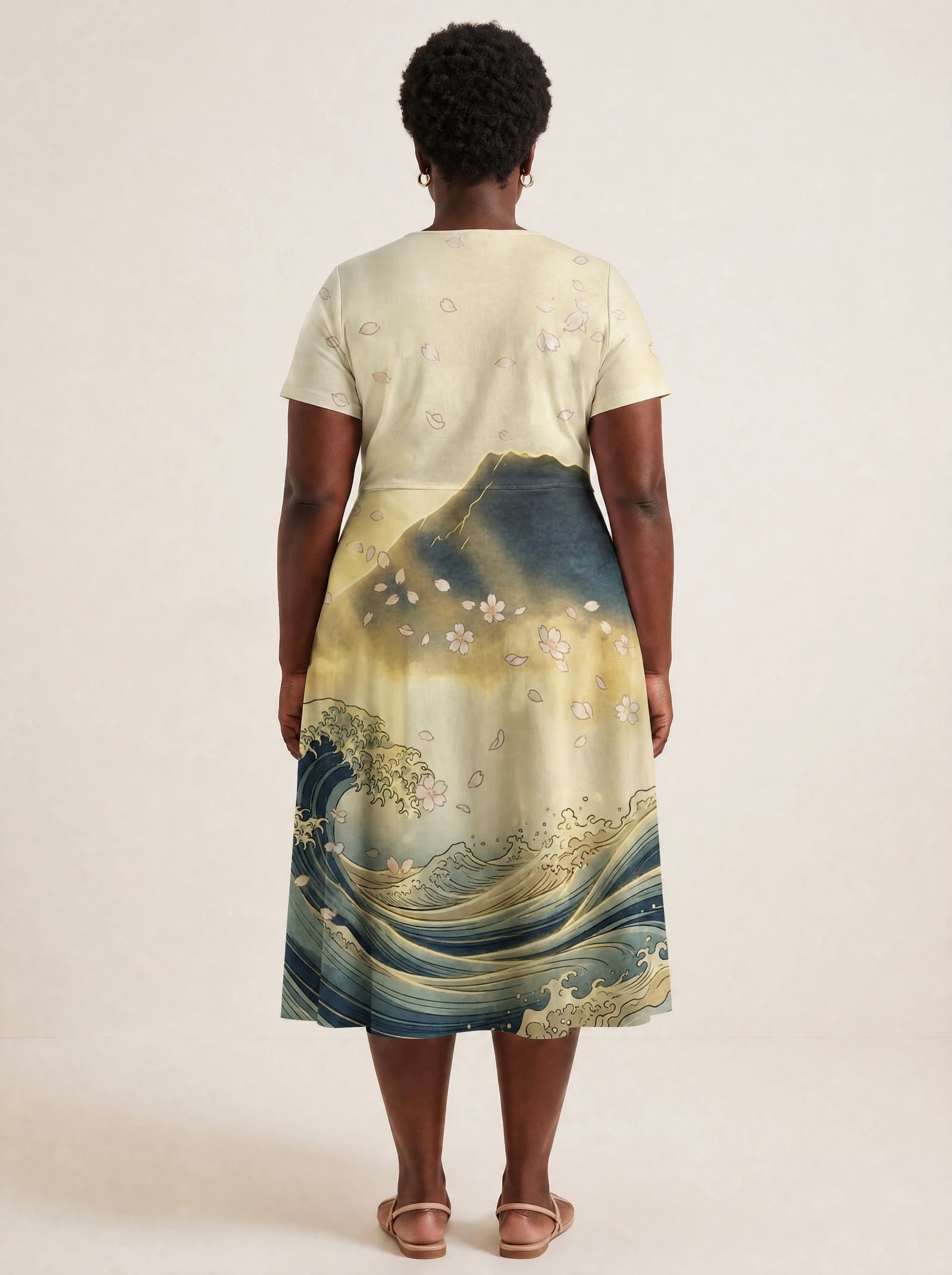 "Wimbi" V Neck Midi Dress