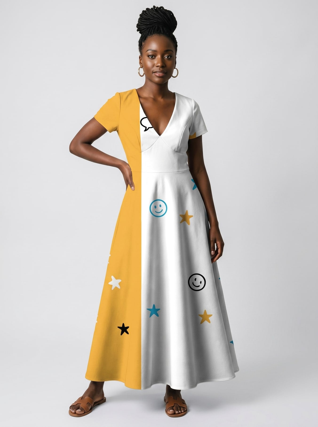 Feeling Blacknificient Short Sleeve Maxi Dress