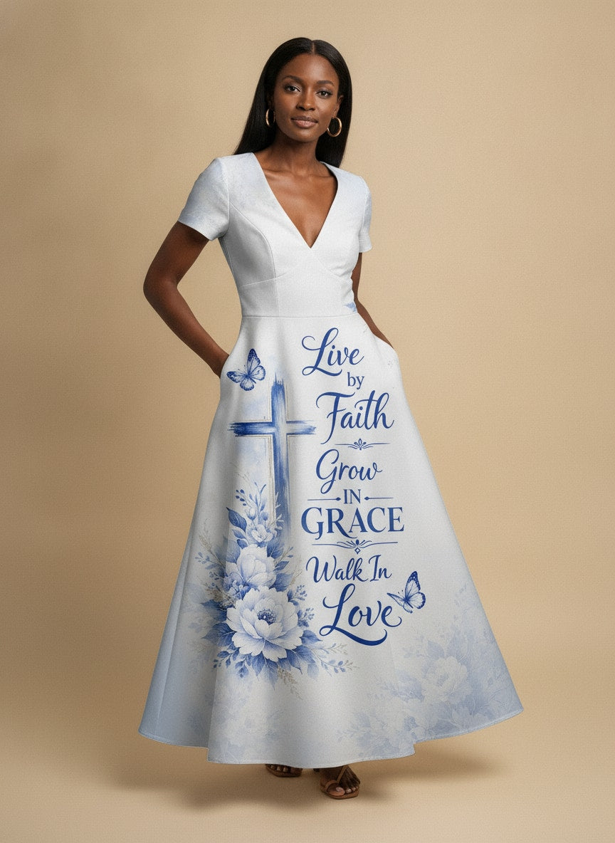 "Neema" Short Sleeve Maxi Dress
