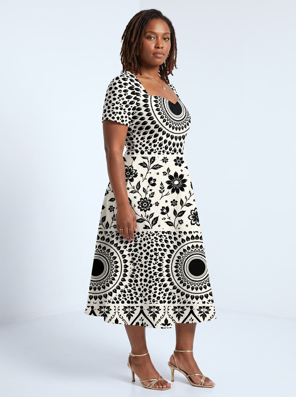 "Mwanga" Sweetheart Midi Dress