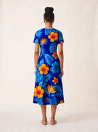 "Maua" V Neck Midi Dress Promo