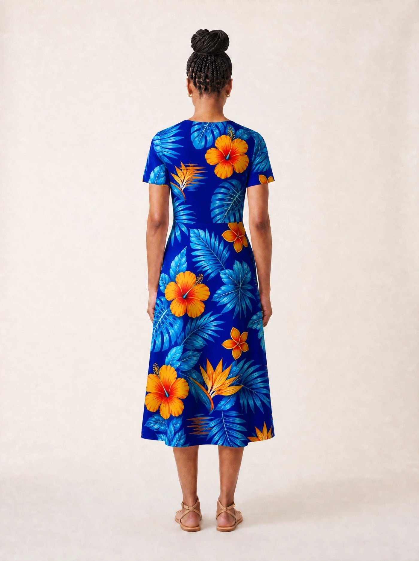 "Maua" V Neck Midi Dress Promo