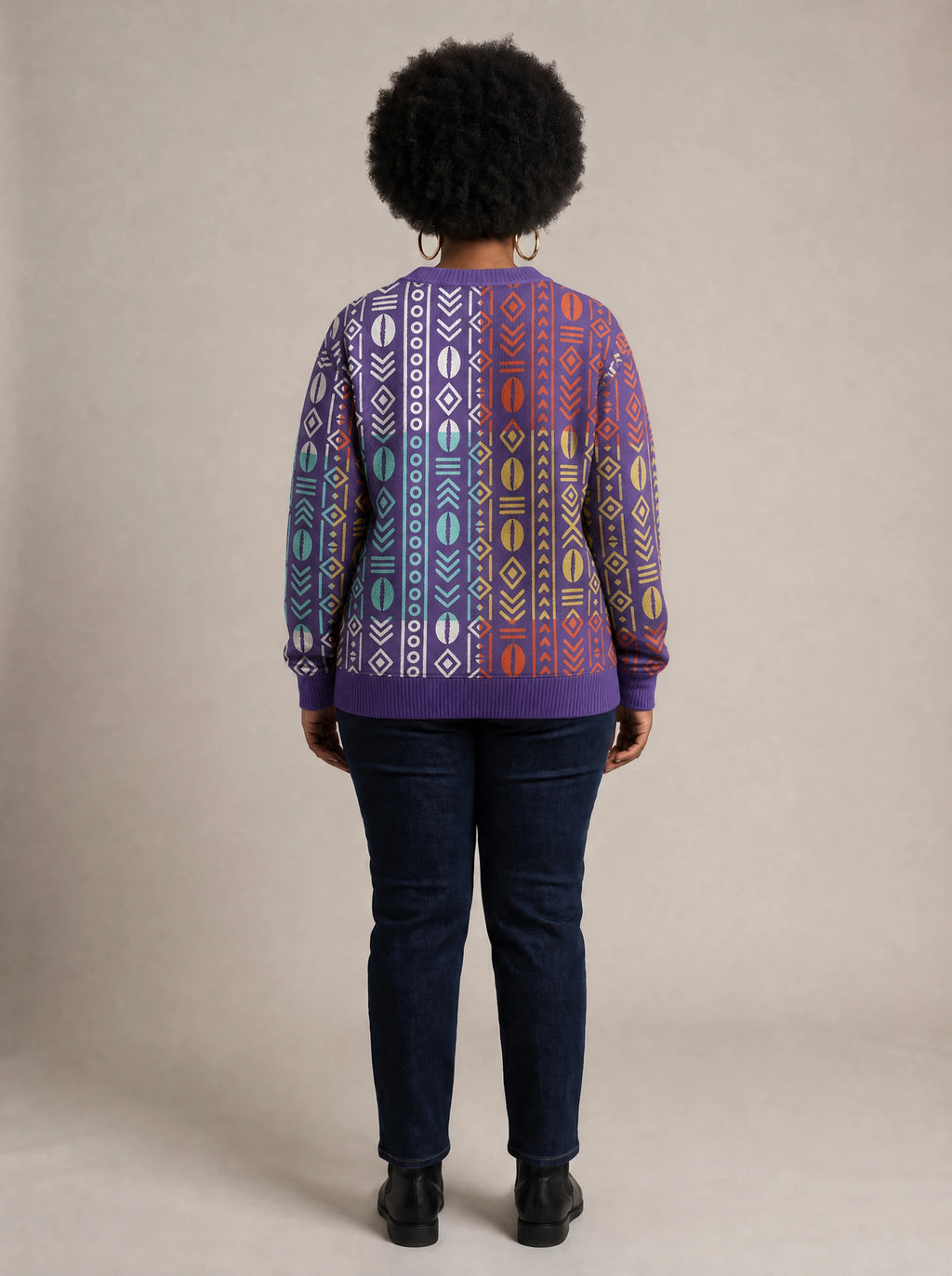 "Oshun Zamani" Sweatshirt — back view on model