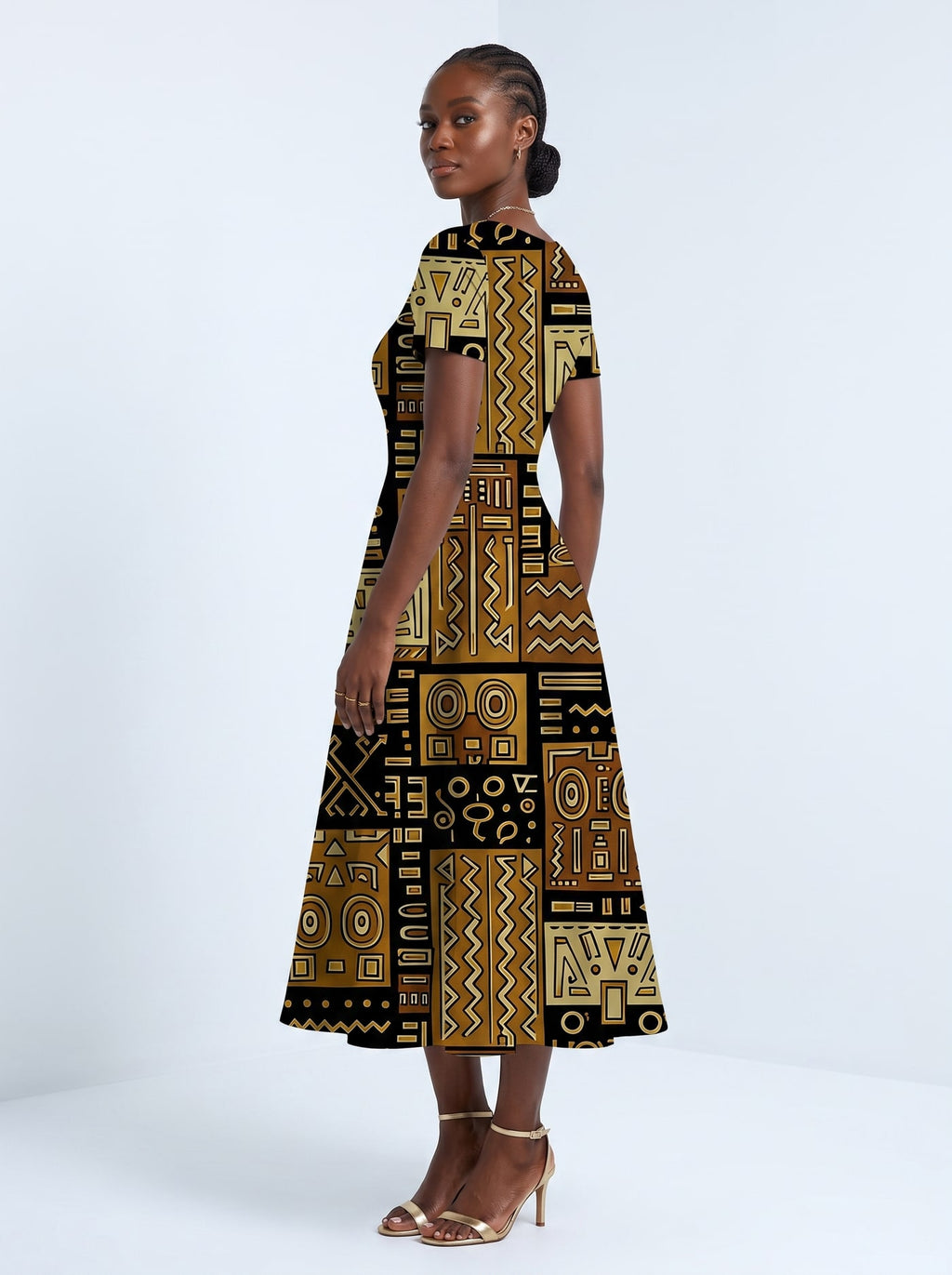 "Sankofa" Sweetheart Midi Dress