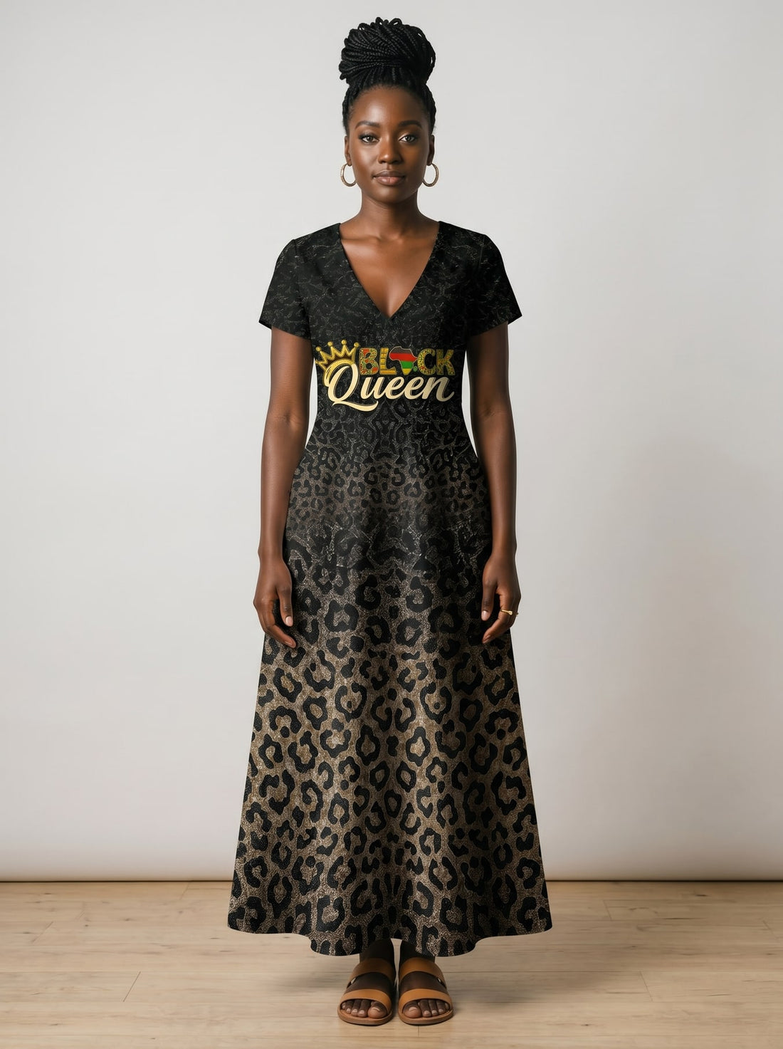 "Crowned" Short Sleeve Maxi Dress