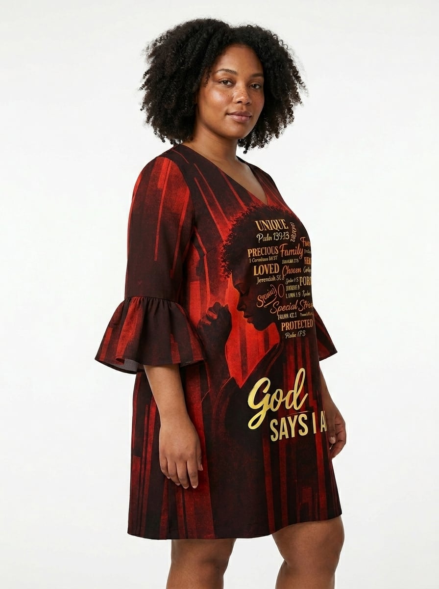 "Asante" Stacked Ruffle Sleeve Dress