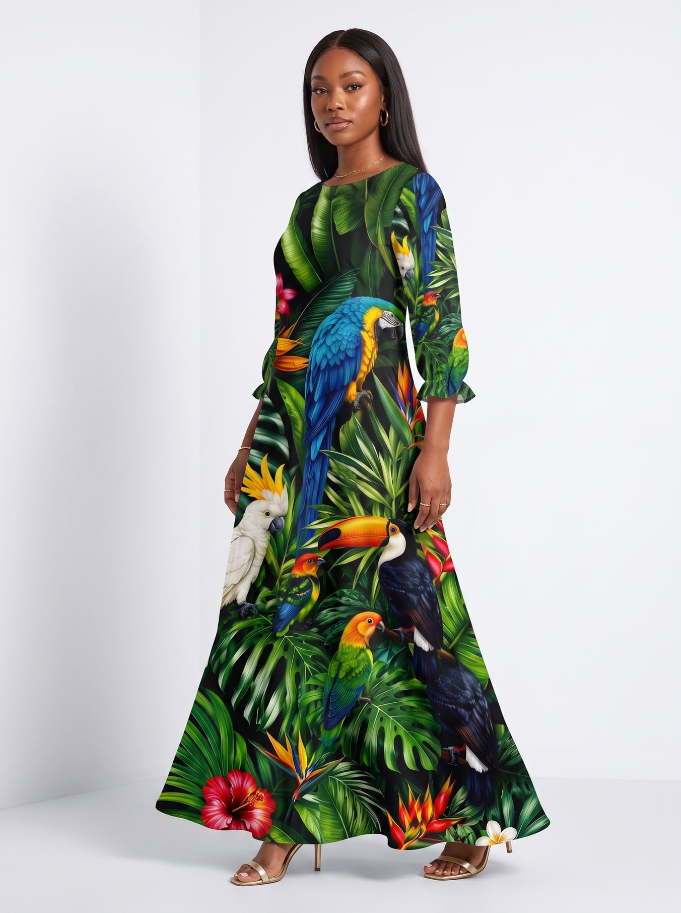 "Manyoya" Long Sleeve Maxi Dress