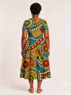 "Taji" V Neck Midi Dress Promo