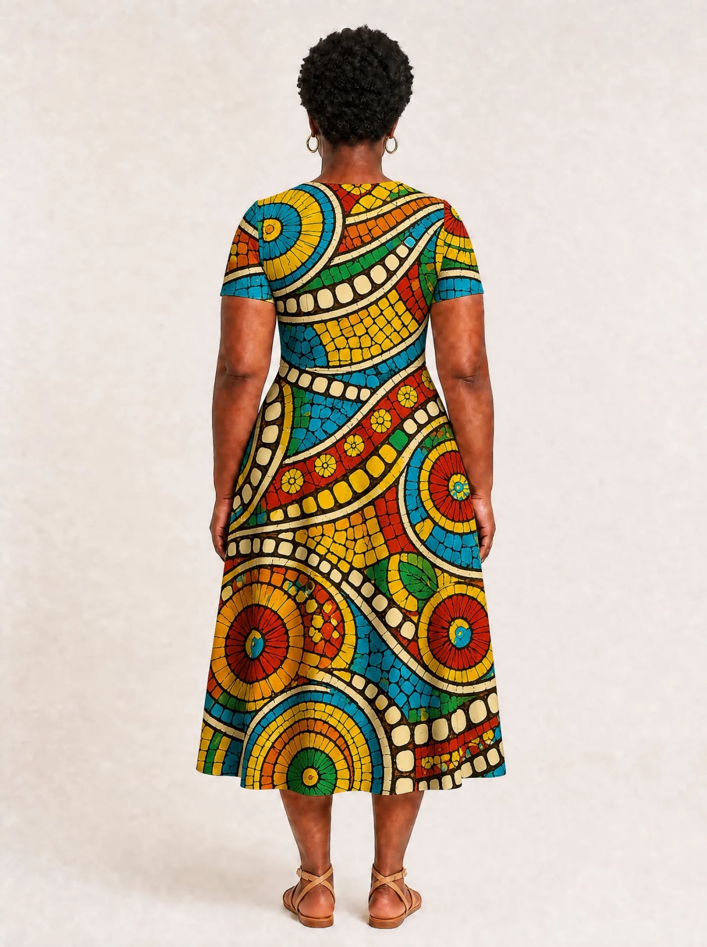 "Taji" V Neck Midi Dress Promo