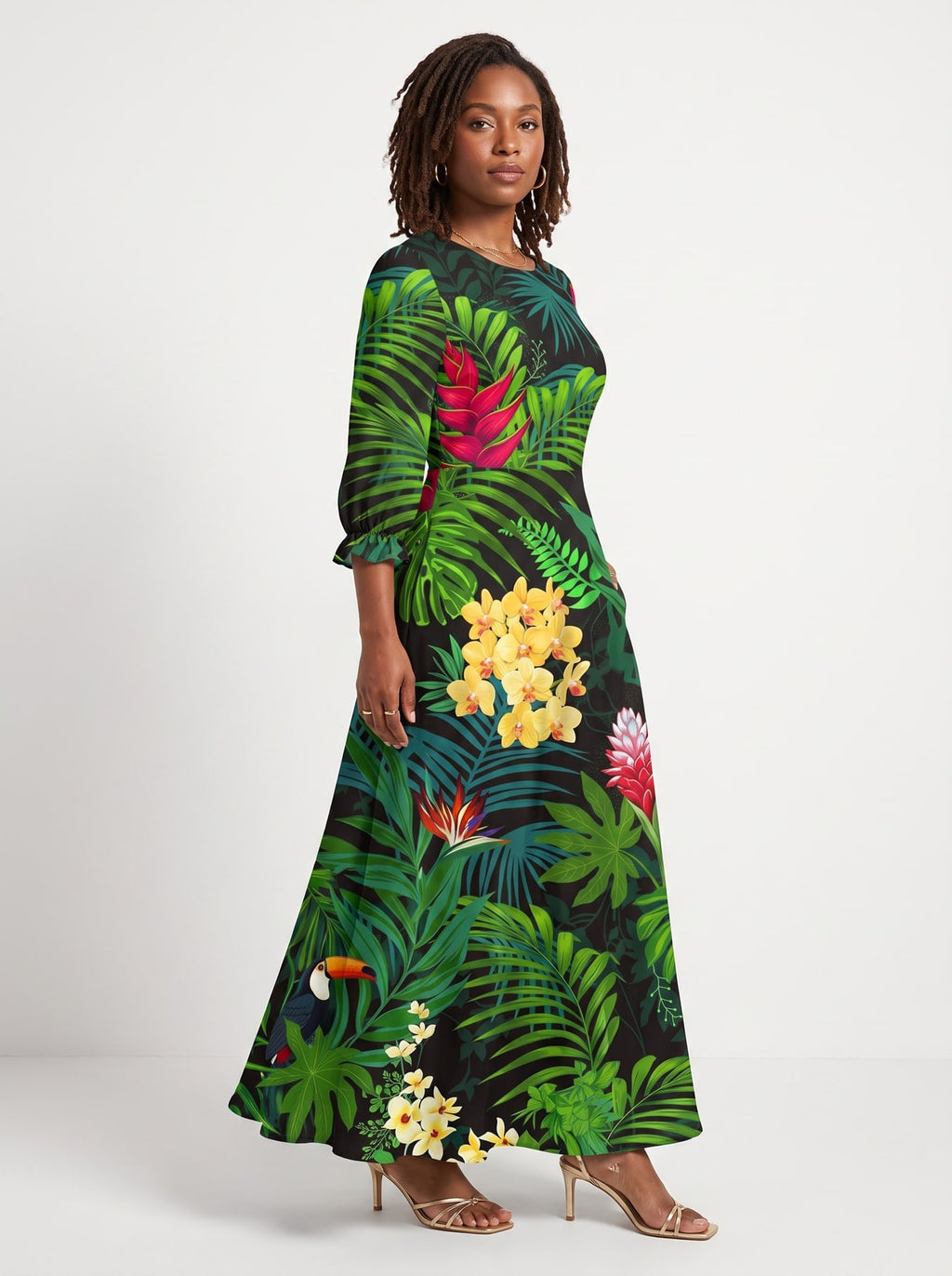 "Kitropiki" Long Sleeve Maxi Dress