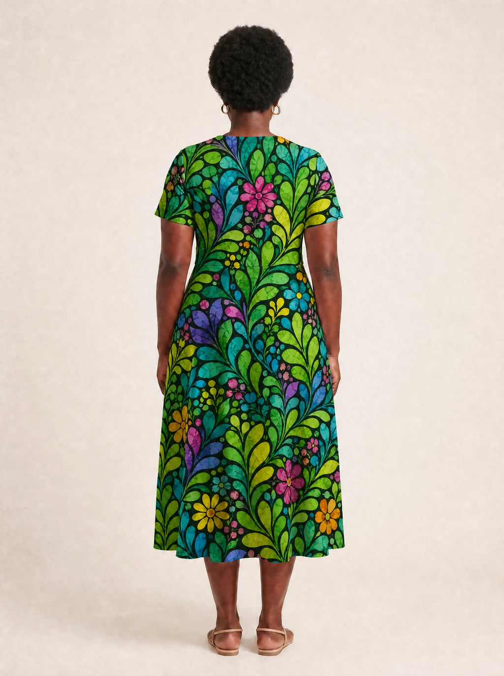 "Zumaridi" V Neck Midi Dress