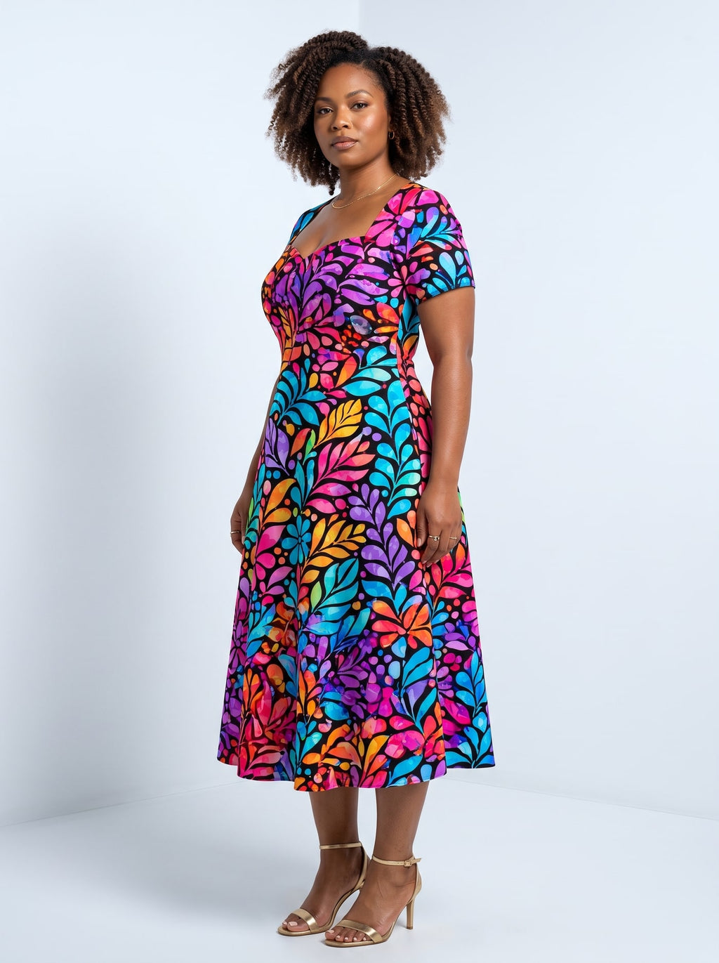 "Rangi" Sweetheart Midi Dress