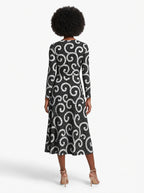 "Duara" Viscose Midi Dress — back view on model
