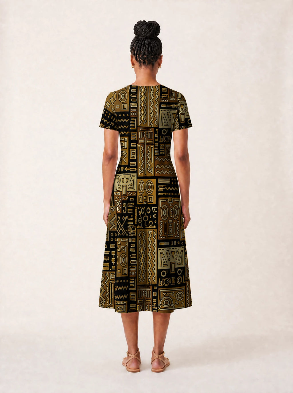 "Sankofa" V Neck Midi Dress Promo