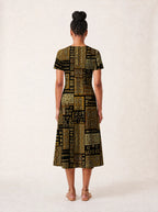 "Sankofa" V Neck Midi Dress Promo