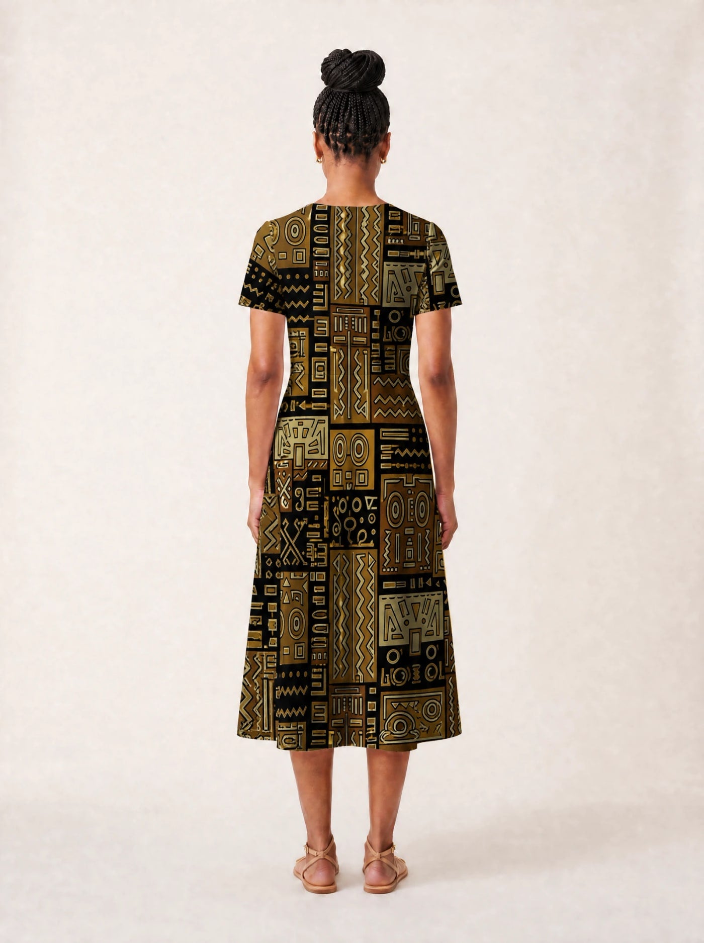 "Sankofa" V Neck Midi Dress Promo