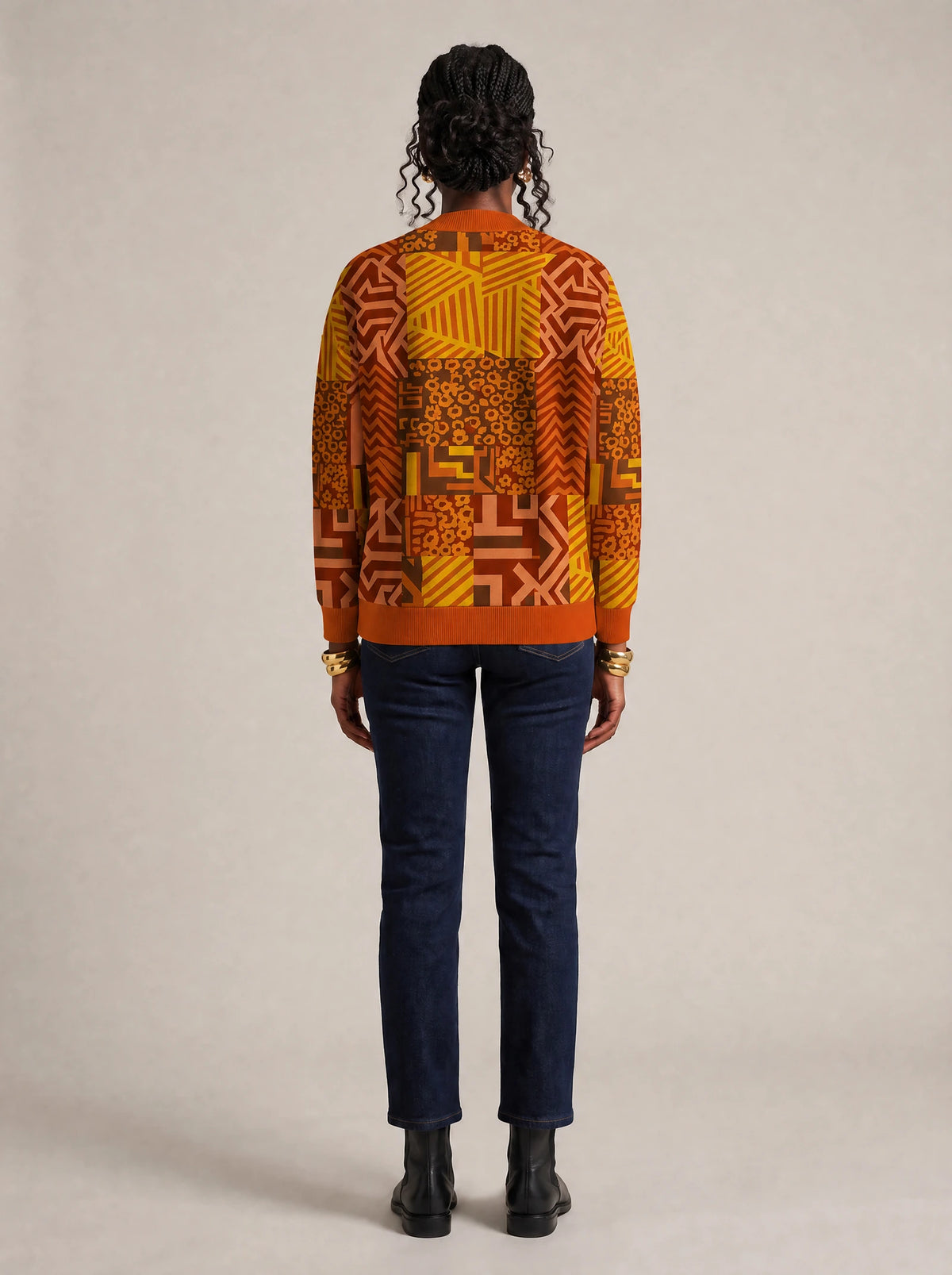 "Viraka" Cardigan — back view on model