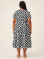 "Zamu" V Neck Midi Dress