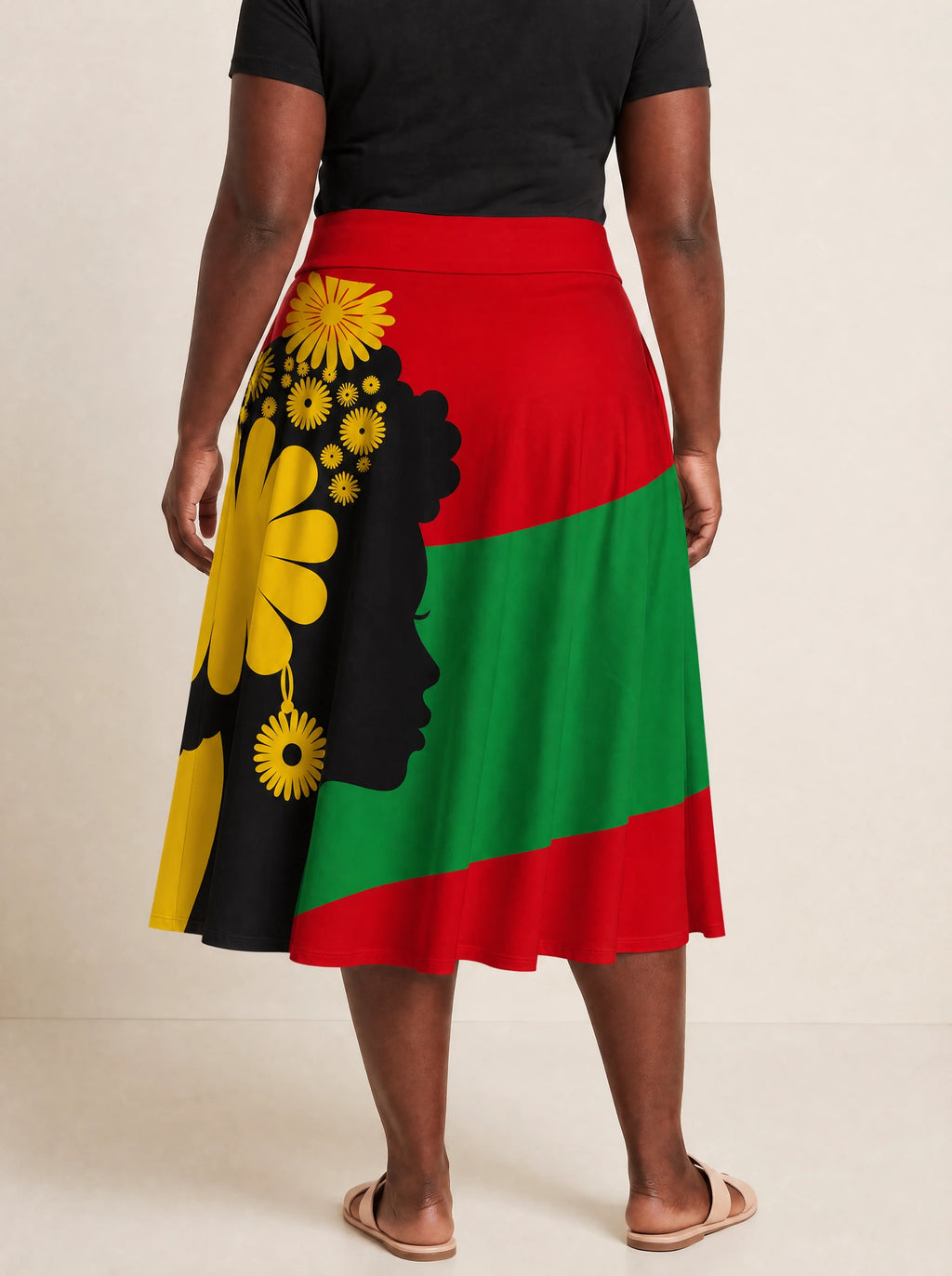 "Furaha" Twirl Skirt — cropped back view on model