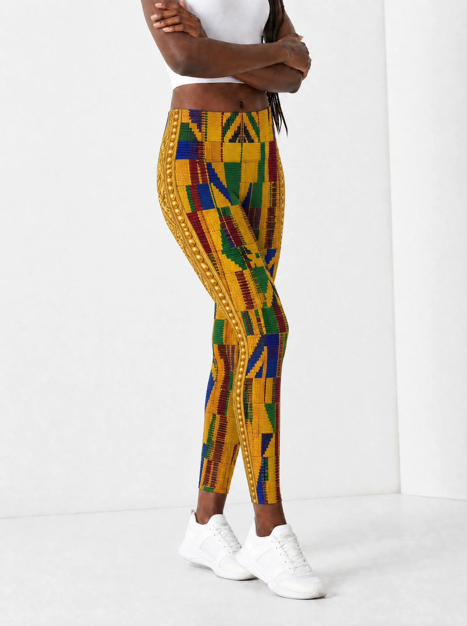 "Kente" Leggings — side view on model