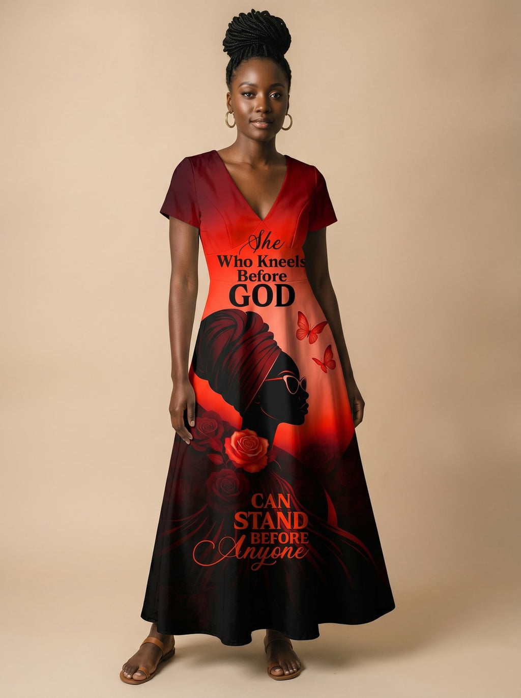 "Selah" Red" Short Sleeve Maxi Dress