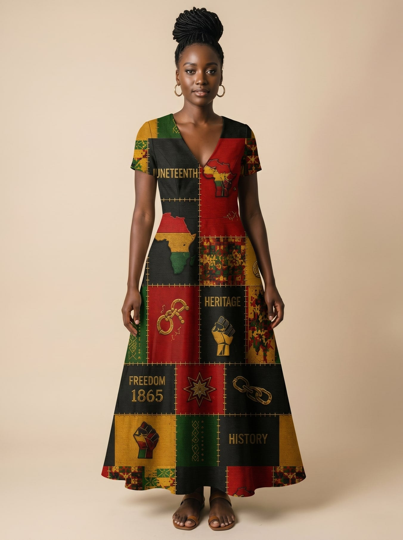 "Kumbuka" Short Sleeve Maxi Dress