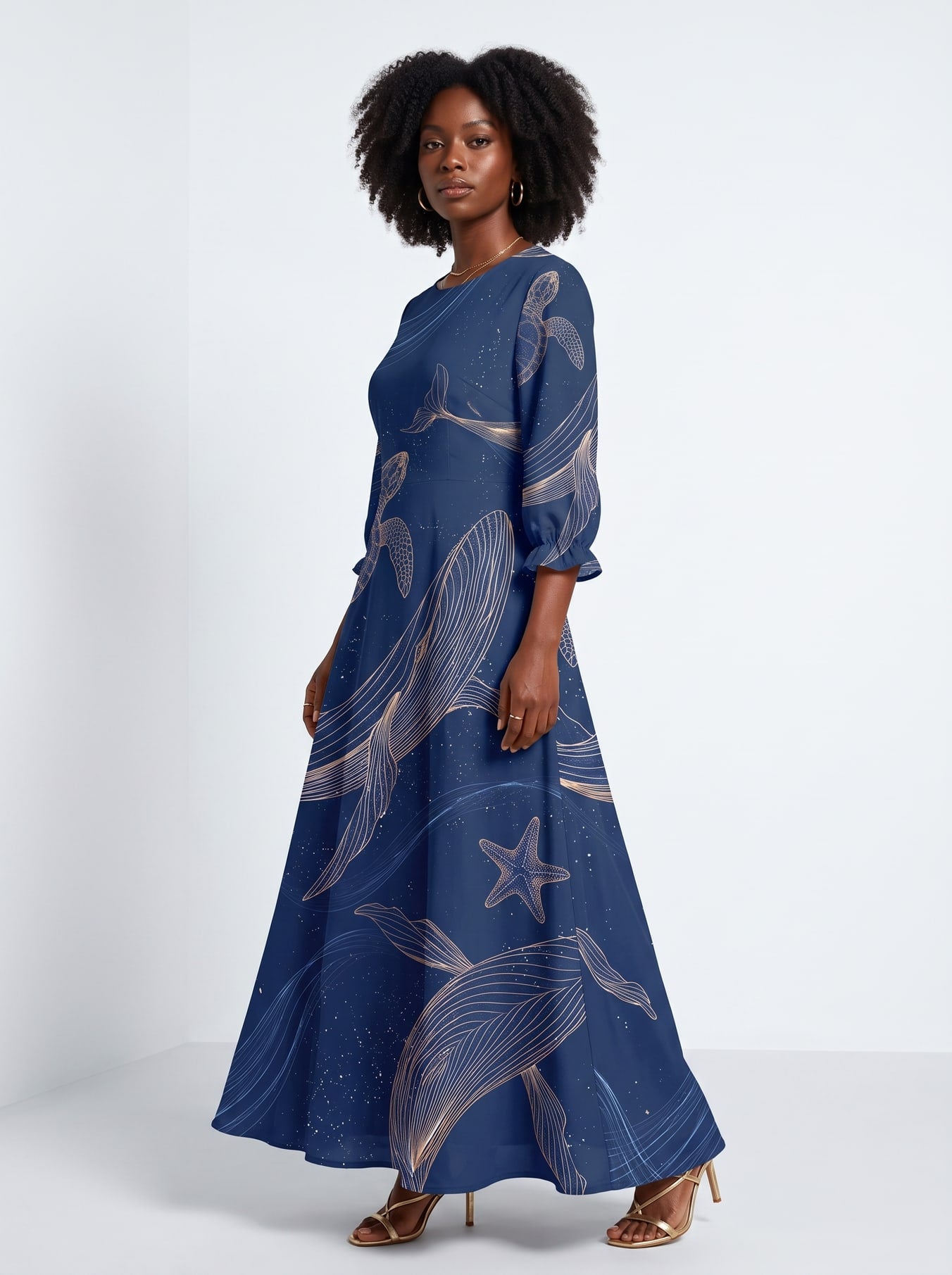 "Pwani" Long Sleeve Maxi Dress