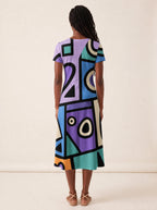 "Sanaa" V Neck Midi Dress
