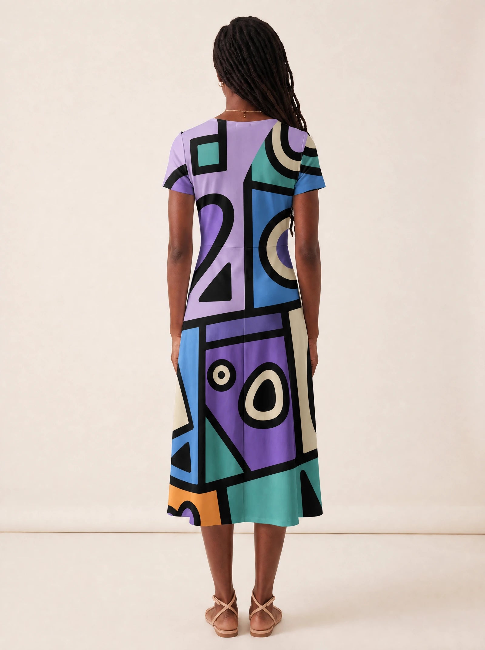 "Sanaa" V Neck Midi Dress