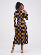 "Kimondo" Halloween Long Sleeve Midaxi Dress — back view on model