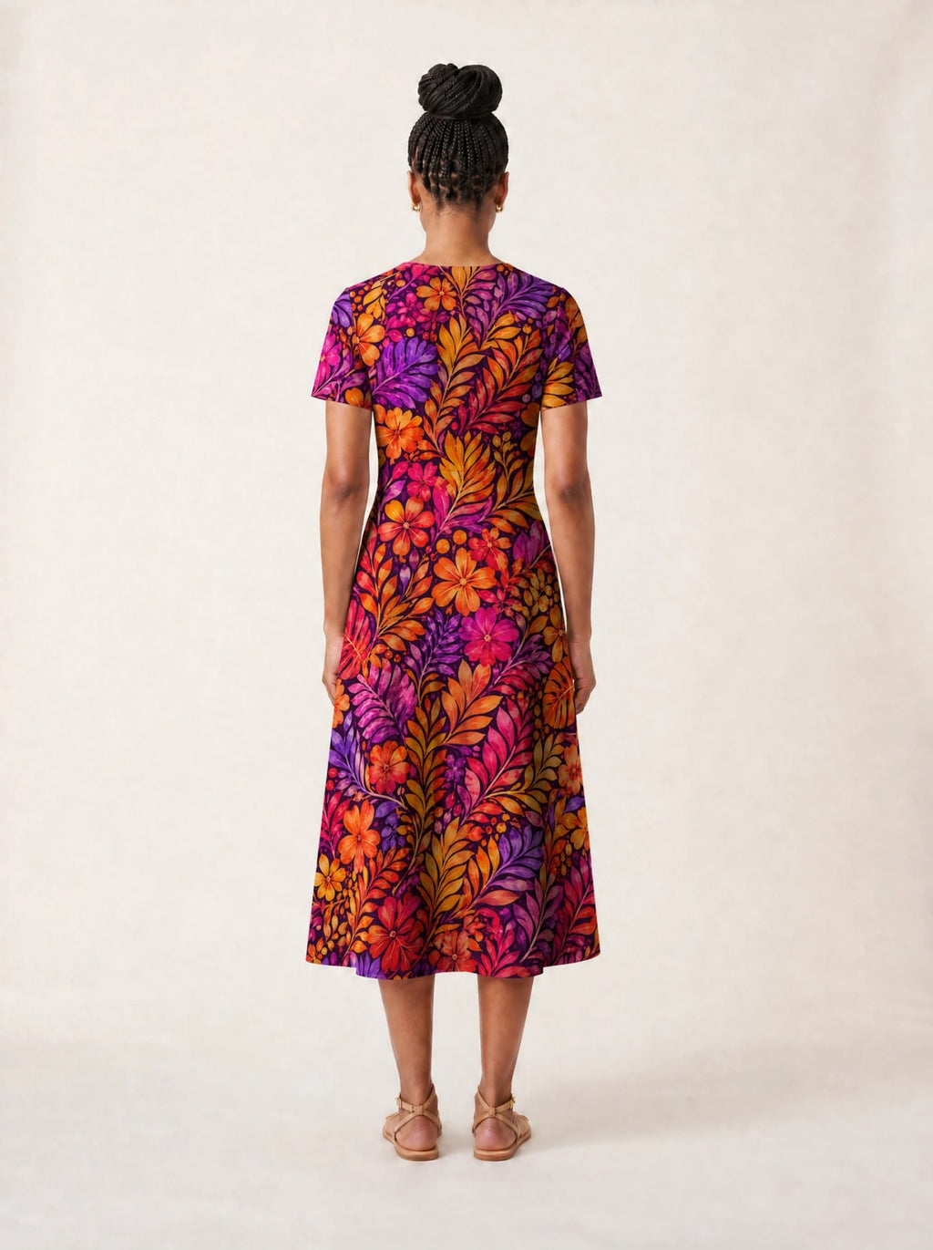 "Waridi" V Neck Midi Dress Promo