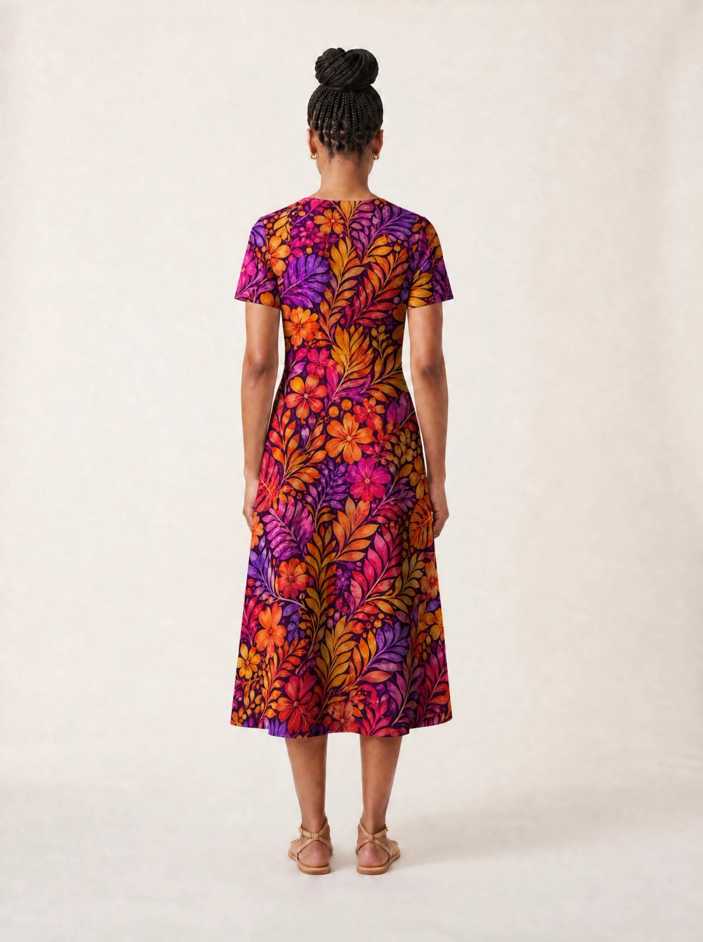 "Waridi" V Neck Midi Dress Promo