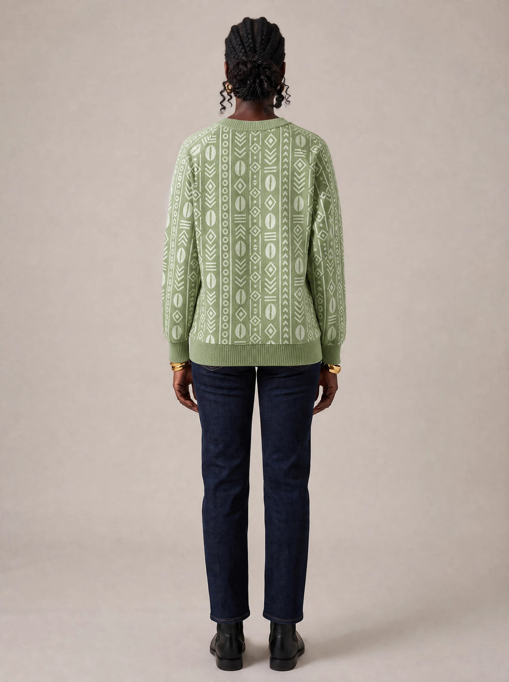"Oshun Verde" Sweatshirt — back view on model