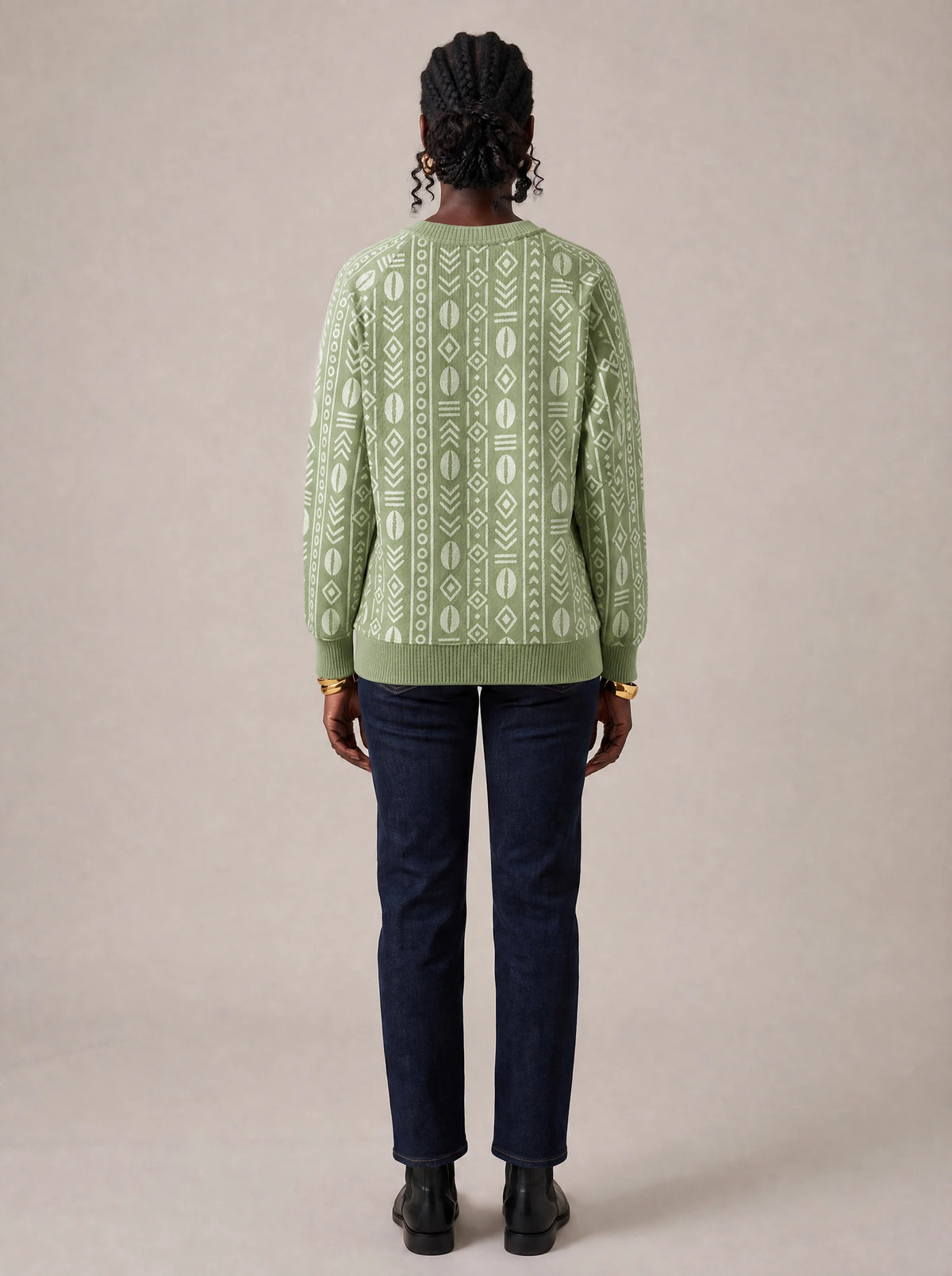 "Oshun Verde" Sweatshirt — back view on model