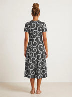 "Duara" V Neck Midi Dress