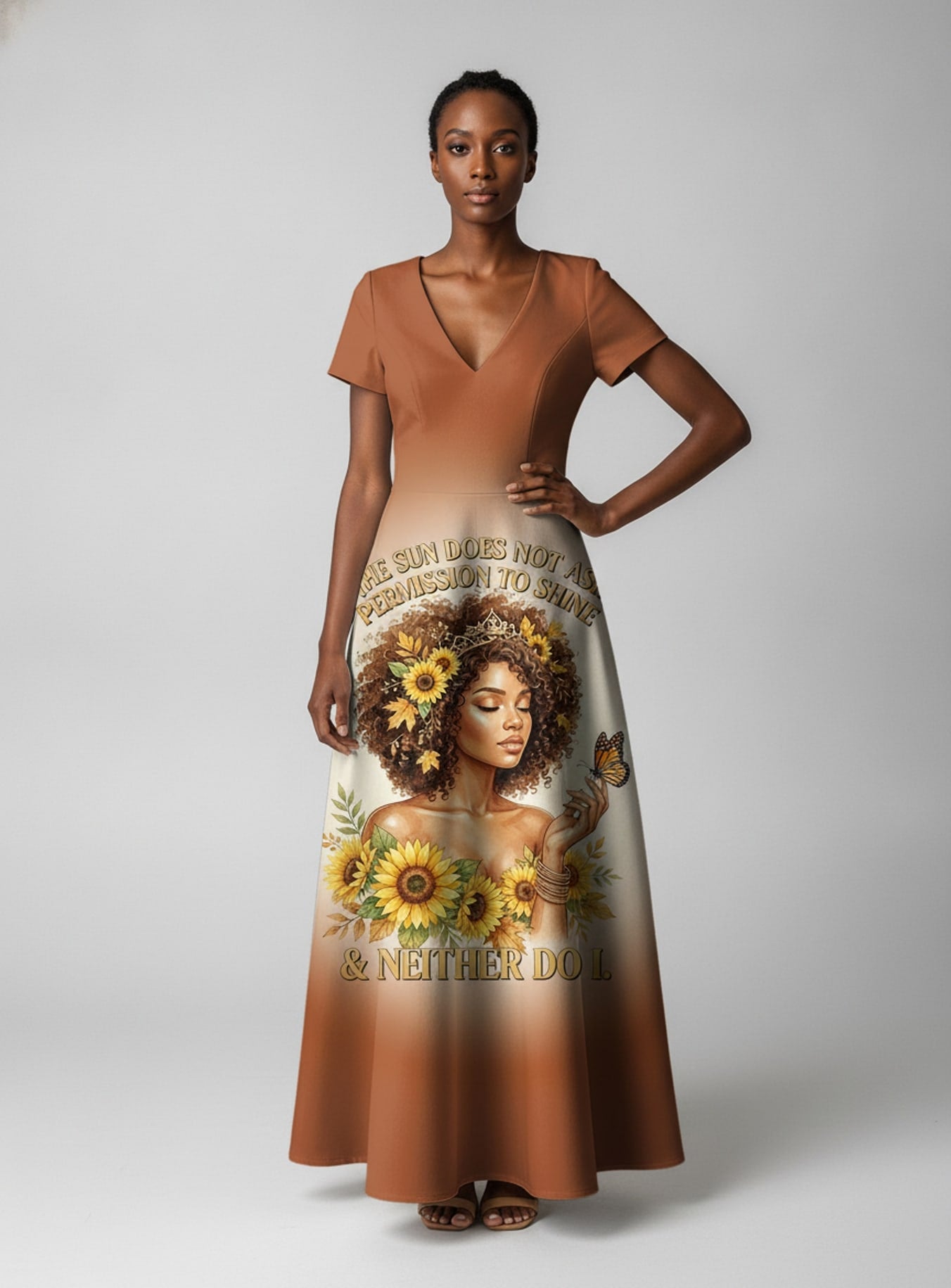 "Shine Unbound" Short Sleeve Maxi Dress
