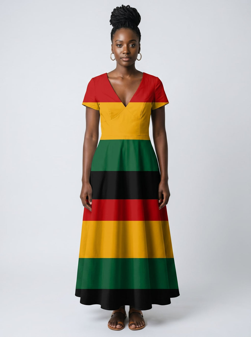 "Accra" Short Sleeve Maxi Dress