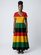 "Accra" Short Sleeve Maxi Dress