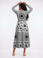 "Mwanga" Viscose Midi Dress — back view on model