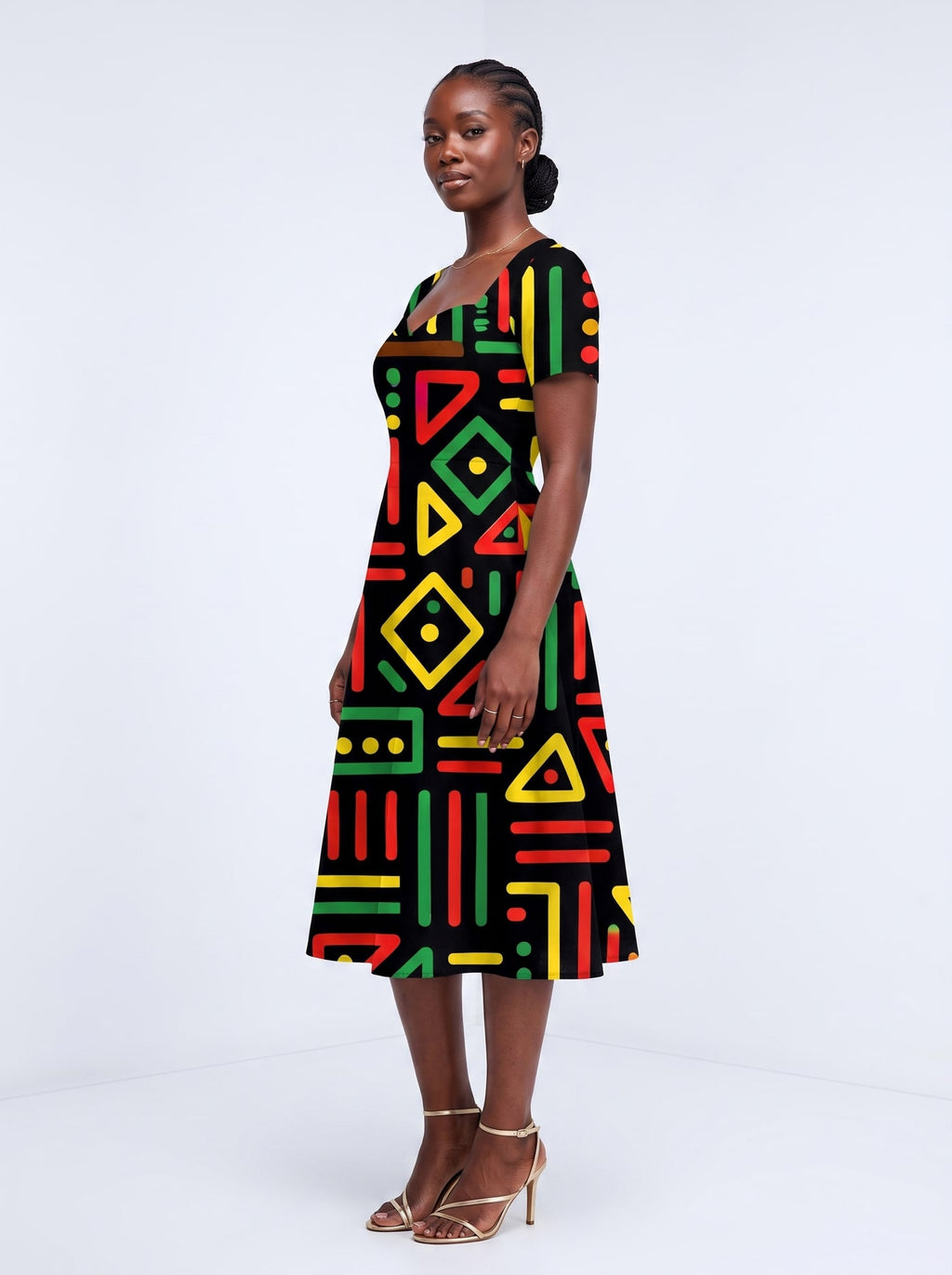 "Nairobi" Sweetheart Midi Dress