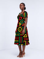 "Nairobi" Sweetheart Midi Dress