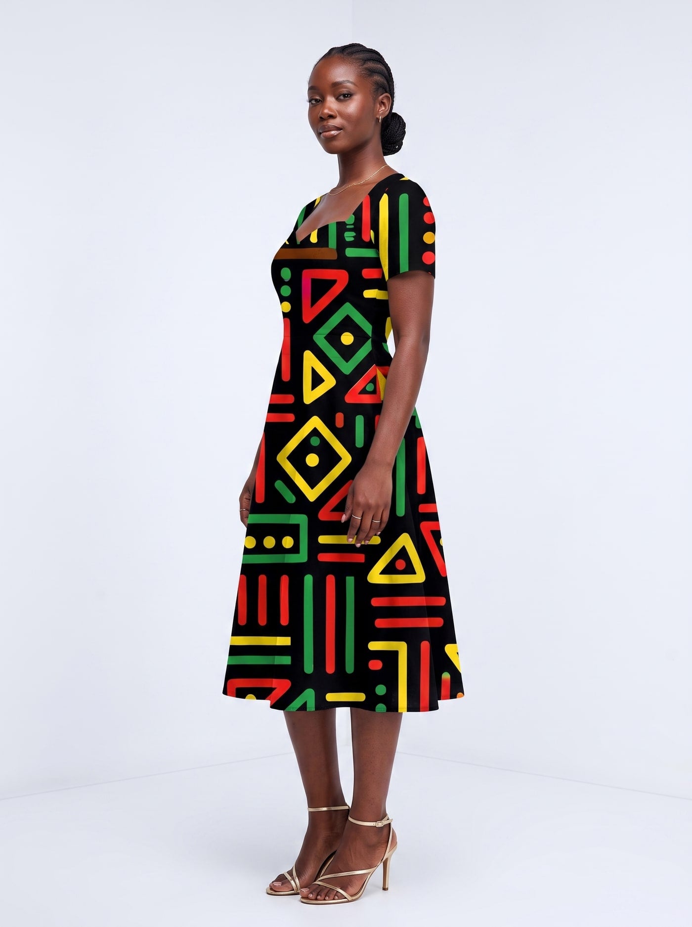 "Nairobi" Sweetheart Midi Dress