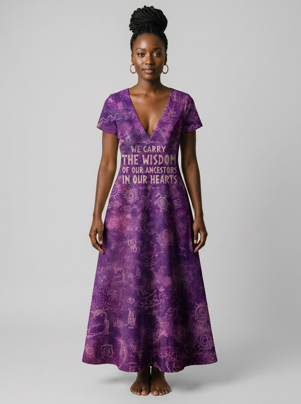 "Hekima" Short Sleeve Maxi Dress