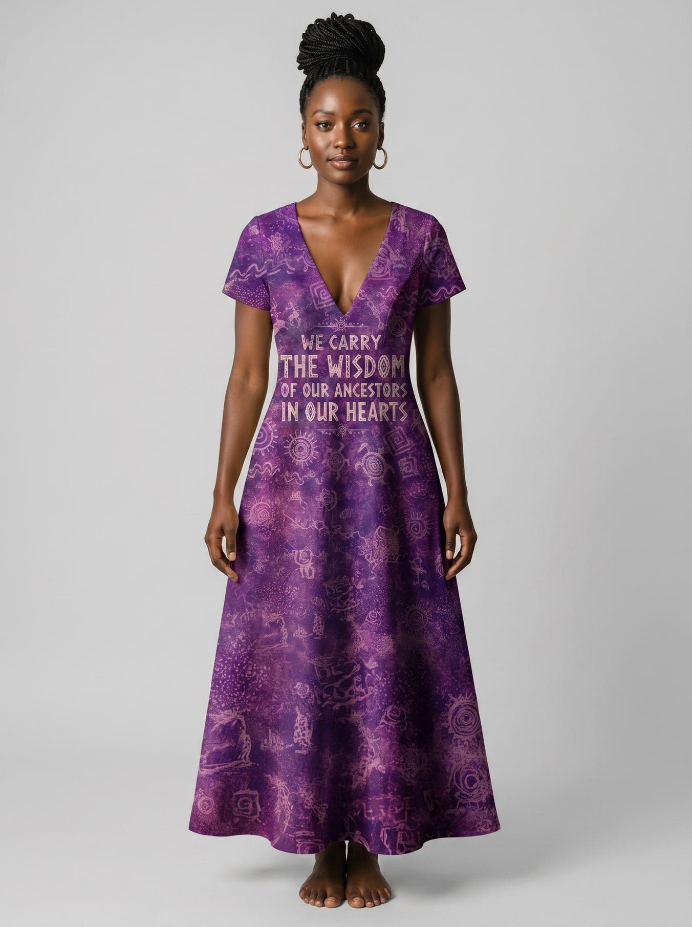 "Hekima" Short Sleeve Maxi Dress