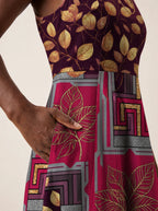 "Vuli" V Neck Midi Dress — back