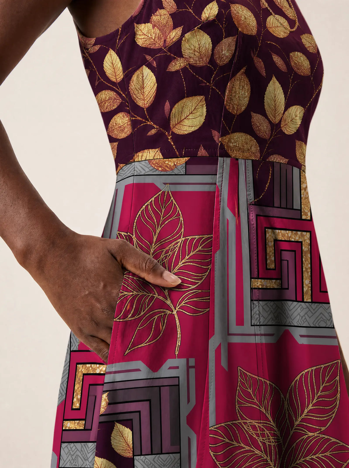 "Vuli" V Neck Midi Dress — back
