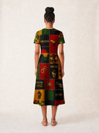 "Kumbuka" V Neck Midi Dress Promo