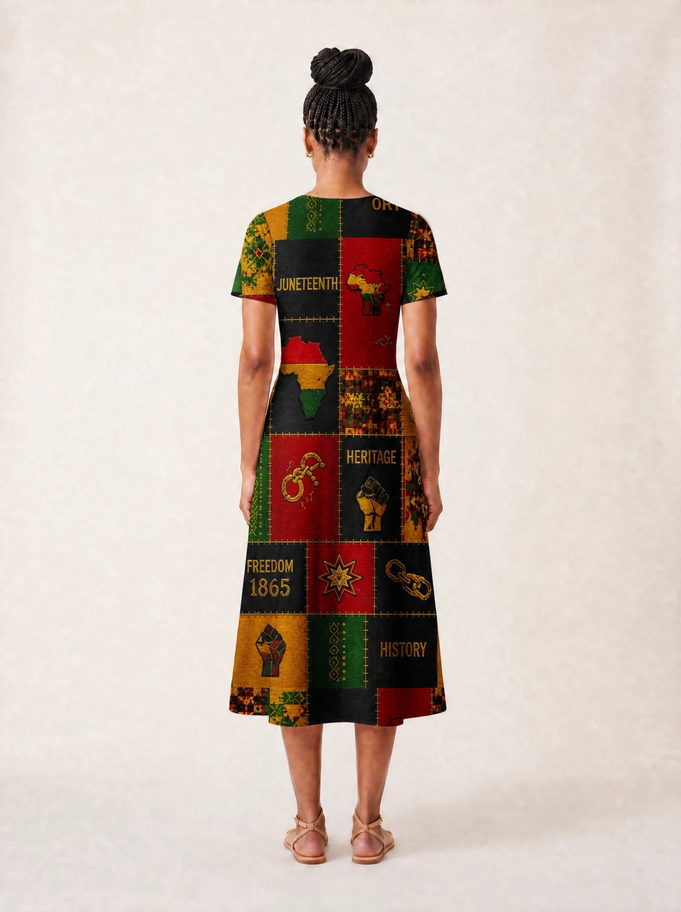 "Kumbuka" V Neck Midi Dress Promo